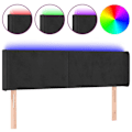 Miniatyrbillede 1 af 5: Hovedgærde til soveværelse møbel med LED 147 x 16 x 78/88 sort velvet stof