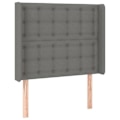 Miniatyrbillede 1 af 6: Hovedgavl - TDL - 103 x 16 x 118/128 cm - Mørkegrå stof - Højden kan justeres - Klassisk design Grå
