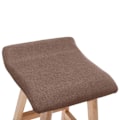 Pikkukuva 5 / 6: Bar Stool x1 korkea tuoli taupe-kankaasta ja puusta DEC029328 kastanj