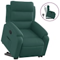 Miniatyrbillede 2 af 6: Fauteuil relax TV med komfortabel polstring og elektrisk løftefunktion i mørkegrønt stof DEC028230 Guld