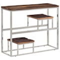 Miniatyrbillede 1 af 6: Konsolbord til indgang, stue møbel i forkromet rustfrit stål og massiv lærketræ DEC031601 Silver