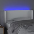Miniatyrbillede 3 af 5: Hovedgærde - LED - 103x16x78/88 cm - Kunstlæder hvid - Moderne stil - Moderne design Vit