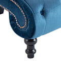Miniatyrbillede 5 af 6: Meridienne chaise longue sofa til indendørs i blå velour med knopninger DEC026118 Blå
