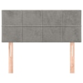 Miniatyrbillede 2 af 4: Hovedgærde - Klassisk - 90x78/88 cm - Lys grå fløjl - Elegant design - Komfortabel at røre ved Ljusgrått