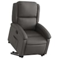 Miniatyrbillede 1 af 6: Fauteuil relax TV med komfortabel polstring, elektrisk løftefunktion i ægte grå læder DEC027924 Grå