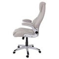 Miniatyrbild 2 av 4: Ergonomisk kontorsstol med hjul i taupe konstläder BUR04081