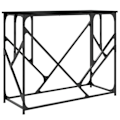 Miniatyrbillede 4 af 6: Moderne konsolbord til indgangen, sidebord 100 x 40 x 80 cm, ingeniørt træ og sort metal DEC032087 kastanj
