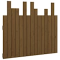 Miniatyrbild 1 av 4: Sänggavelsaccessoar sovrum väggmöbel i palletstil 95,5 x 3 x 80 Ljust brunt massivt trä