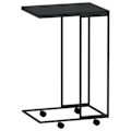 Miniatyrbillede 4 af 5: C-formet sidebord på hjul 40 x 30 x 63,5 cm sort ingeniørtræ DEC031296 kastanj