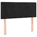 Miniatyrbillede 6 af 6: LED-sengebund med sengegavl og 90x190 cm madras i sort velour TDL0209041 Svart