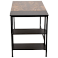 Miniatyrbillede 3 af 6: Bureau med computerbord og 3 opbevaringspladser i sort metal og brunt MDF 10_0005523 kastanj