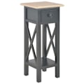 Miniatyrbillede 1 af 6: Side table for the end of the sofa with drawer 27 x 27 x 65,5 cm MDF + black pine wood DEC032475 kastanj