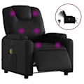 Miniatyrbillede 2 af 6: TV afslapningsstol med massagefunktion, elektrisk justerbar, 6 massagepunkter i sort PVC DEC027218 Svart