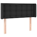 Miniatyrbillede 2 af 5: Hovedgavl - LED - Sort - 93x16x78/88 cm - Simili læder - Moderne design Svart