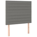 Miniatyrbillede 2 af 4: Hovedgavl til soveværelse med LED-møbler 80 x 5 x 118/128 mørkegrå stof
