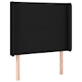 Miniatyrbillede 6 af 6: LED sengramme med hovedgærde madras 80x200cm sort stof TDL0209099