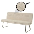 Miniatyrbillede 2 af 6: Bordplade til spisestue polstret sofa med ryg i creme chenille stof og børstet rustfrit stål 180 cm 04_0005846 Grädde