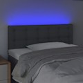 Miniatyrbillede 3 af 5: Hovedgærde til sengs sengelayout soveværelse møbel med LED 80 x 5 x 78/88 cm mørkegrå stof TDL0201037 Grå