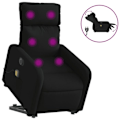 Miniatyrbillede 2 af 6: Relaxationsstol med massagefunktion og elektrisk løftefunktion i sort stof DEC027824 Svart