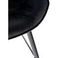 Miniatyrbillede 5 af 6: Barstol høj x1 sæde med tufted effekt i sort velour og sort metal 10_0004891 Metall