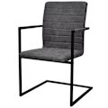 Pikkukuva 2 / 4: 4 kpl ruokailutilan "cantilever" -tuoleja, elegantti muotoilu, synteettinen harmaa