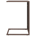 Miniatyrbillede 3 af 6: C-formet sidebord til indendørs eller udendørs brug 40 x 35 x 60 cm rattan og stål DEC032571 kastanj