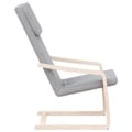 Miniatyrbillede 3 af 6: Enkel design sofa stol i lysegrå stof og birketræ DEC026668 kastanj
