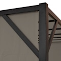 Miniatyrbillede 5 af 6: Pergola pavillon i haven med terrasse-tag, stabil stålstruktur 6cm + skydetag taupe 3x3m 04_0004075 Mol