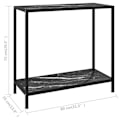 Miniatyrbillede 6 af 6: Funktionsdygtig konsolbord i stil med 80 x 35 x 75 cm i hærdet glas med marmorlook i sort og stål DEC032167 Svart