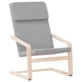 Miniatyrbillede 1 af 6: Enkel design sofa stol i lysegrå stof og birketræ DEC026668 kastanj