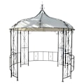 Miniatyrbillede 1 af 4: Pergola pavillon bue en rund havekappe telttelt receptionsramme i robust stål Ø 3m creme