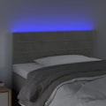 Miniatyrbillede 3 af 5: Hovedgærde til seng til soveværelse med LED-møbel 100 x 5 x 78/88 cm i lys grå velour TDL0201448 Grå