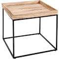 Miniatyrbillede 1 af 4: Side table lav borde sofabord i naturligt paulownia-træ og metal 60 x 60 x 60