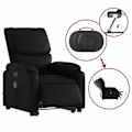 Miniatyrbillede 5 af 6: Massage-funktion afslapningsstol med elektrisk hævefunktion i sort PVC DEC027805 Svart
