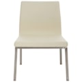 Miniatyrbillede 3 af 6: Sæt med 2 spisestole i stilren PVC creme og rustfrit stål 10_0001611 Grädde