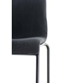 Miniatyrbillede 6 af 6: Barstol x1 moderne design stabelbar med sort stofsæde og 4 sorte metalben 10_0004957 Metall