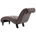 Pikkukuva 3 / 6: Meridienne chaise longue sisätiloihin harmaa sametti nappiholkit DEC026222 Grå