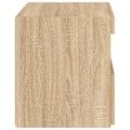 Miniatyrbillede 6 af 6: Sengelampe med LED-lys med skuffe og rum 50 x 40 x 45 cm i ingeniørtræ farve eg DEC033186 kastanj