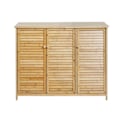 Pikkukuva 5 / 6: Buffet kaappi komero 3 ovea magneettilukolla bambusta 81x97x34 cm 04_0005984 Guld