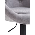 Miniatyrbillede 5 af 6: Moderne design barstol i ægform med sort metalfod og gråt stof TDB10326 Grå
