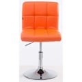 Pikkukuva 2 / 6: Ruokasalin tuolit - Décoshop26 - 2 kappaletta - Oranssi synteettinen - Korkeuden säädettävä - Moderni muotoilu Metall