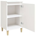 Miniatyrbillede 3 af 6: Natskab med opbevaringsrum og dør 40 x 35 x 70 cm hvid ingeniørtræ DEC033483 Vit