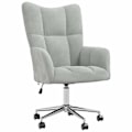Miniatyrbillede 1 af 6: Moderne lounge stol med hjul, justerbar højde, lysegrå fløjl DEC026676 Grå