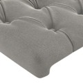 Miniatyrbillede 4 af 5: Sengegavl - Værelsesaccessory - LED - Lysegrå velour - 203x16x78/88 cm - Moderne design Ljusgrått