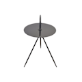 Miniatyrbillede 3 af 4: Moderne sidebord med stel i sort tubular stål og rund plade i sort glas DEC050100 Svart