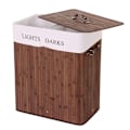 Miniatyrbillede 1 af 4: Bambusvaskekurv i brun 100l med håndtag 65 x 55 x 34