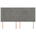 Miniatyrbillede 2 af 6: Hovedgavl til seng, soveværelse, møbel i 4 dele, 100 x 5 x 78/88, lys grå velour.