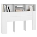Miniatyrbillede 2 af 4: Hovedgærde med opbevaring til sengetilbehør natbord hylde 140 x 19 x 103,5 MDF hvid