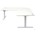 Miniatyrbillede 3 af 6: Hjørne skrivebord med elektrisk højderegulering 178 x 178 cm HDF i hvid farve med grå stålben 04_0006022 Vit