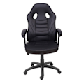 Miniatyrbillede 3 af 6: Ergonomisk kontorstol til gamere med hjul, drejelig, højdejusterbar, syntetisk, sort 04_0001839 Svart